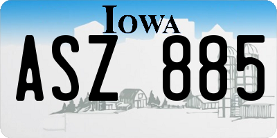 IA license plate ASZ885