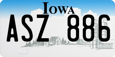 IA license plate ASZ886