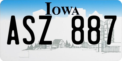IA license plate ASZ887