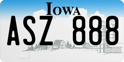 IA license plate ASZ888