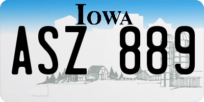 IA license plate ASZ889