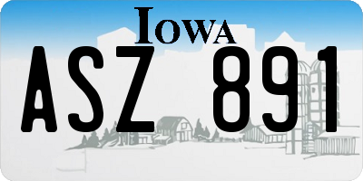 IA license plate ASZ891