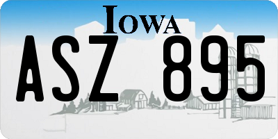 IA license plate ASZ895