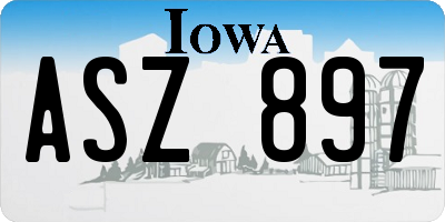 IA license plate ASZ897