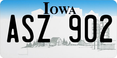 IA license plate ASZ902