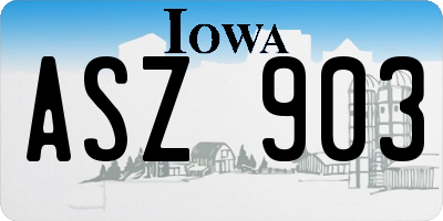IA license plate ASZ903