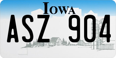 IA license plate ASZ904
