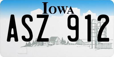 IA license plate ASZ912