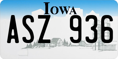 IA license plate ASZ936