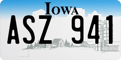 IA license plate ASZ941
