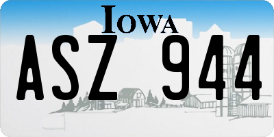 IA license plate ASZ944