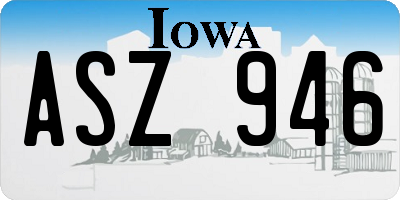 IA license plate ASZ946