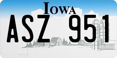 IA license plate ASZ951