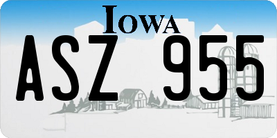 IA license plate ASZ955