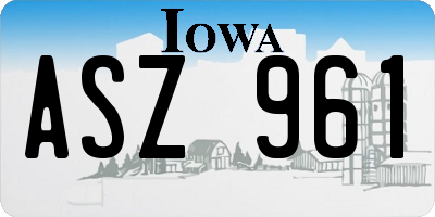 IA license plate ASZ961