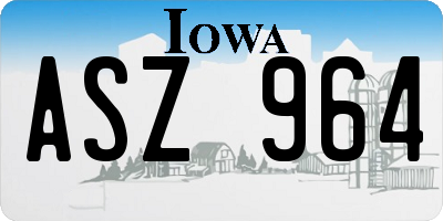 IA license plate ASZ964