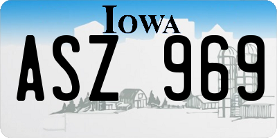 IA license plate ASZ969