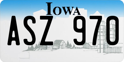 IA license plate ASZ970