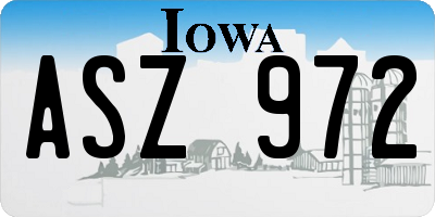 IA license plate ASZ972