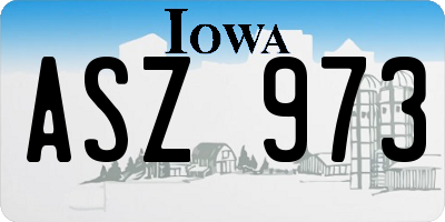 IA license plate ASZ973