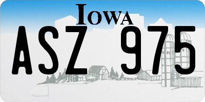 IA license plate ASZ975