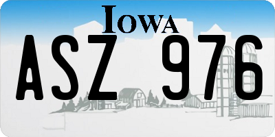 IA license plate ASZ976