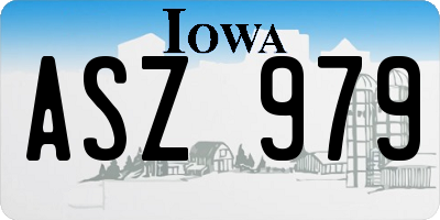 IA license plate ASZ979