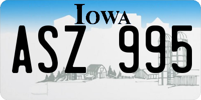 IA license plate ASZ995
