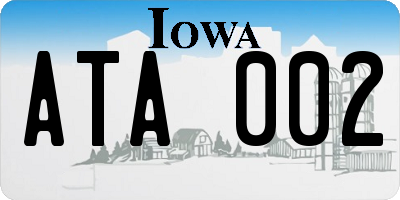 IA license plate ATA002