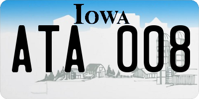 IA license plate ATA008