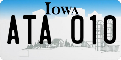 IA license plate ATA010
