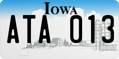IA license plate ATA013