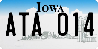 IA license plate ATA014