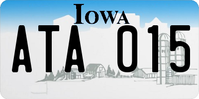 IA license plate ATA015