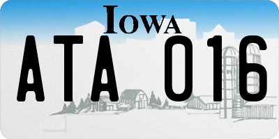 IA license plate ATA016
