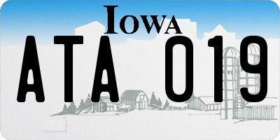 IA license plate ATA019
