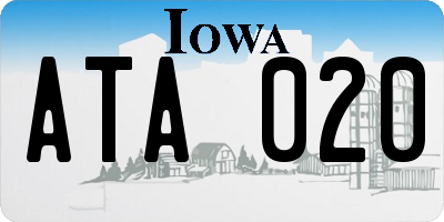 IA license plate ATA020
