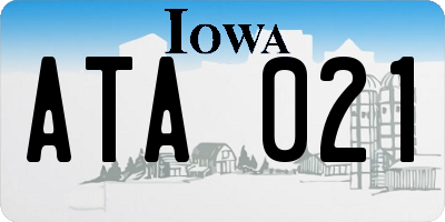 IA license plate ATA021