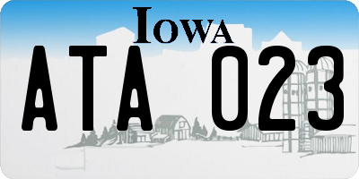 IA license plate ATA023