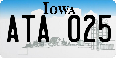 IA license plate ATA025