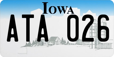 IA license plate ATA026