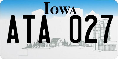 IA license plate ATA027