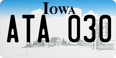 IA license plate ATA030