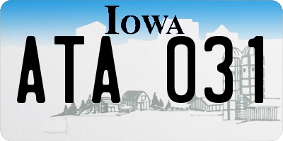 IA license plate ATA031