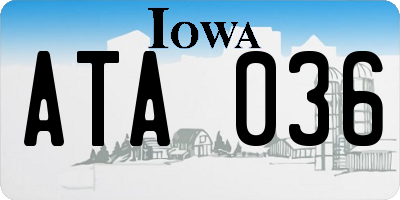 IA license plate ATA036