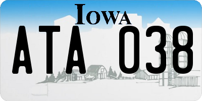 IA license plate ATA038