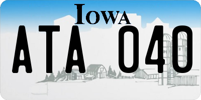 IA license plate ATA040