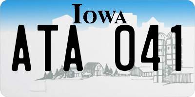 IA license plate ATA041
