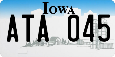 IA license plate ATA045