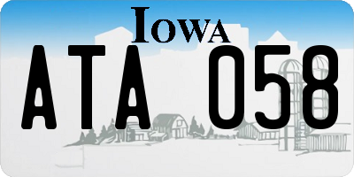 IA license plate ATA058